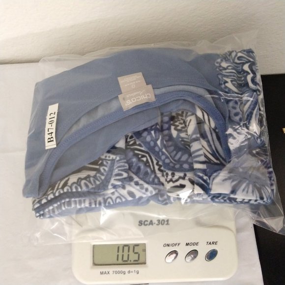 Chico’s Women's Multi-Print Floral Dress Sleeveless Blue US Size 4/6 Made in USA - Picture 9 of 9